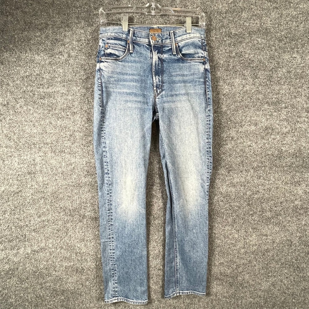 MOTHER Women's Straight Leg Jeans in Light Blue Wash - Picture 2 of 15